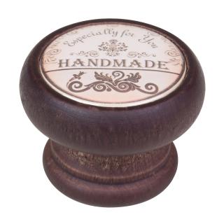 Nábytkový knopek Handmade, průměr 40mm, ořech