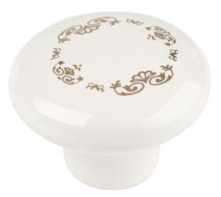 Nábytkový knopek Ornament, průměr 38mm, porcelán