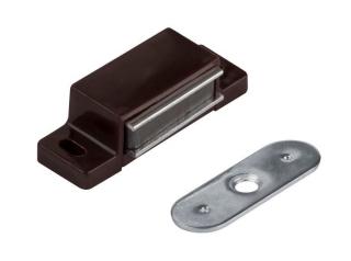 Nábytkový magnet, nosnost 3-4 kg s jedním otvorem pro šroub, hnědý, 2 ks