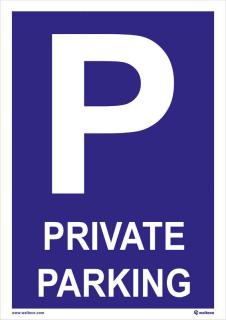 Private parking 210x297mm, formát A4, plastová tabulka
