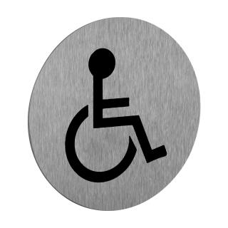 Symbol  WC-invalidé , průměr 75mm, nerez, samolepka