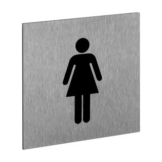Symbol  WC-ženy ,  60x60mm, nerez, samolepka