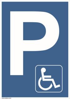 Vyhrazené parkoviště pro invalidy, 210x297mm, formát A4, plast