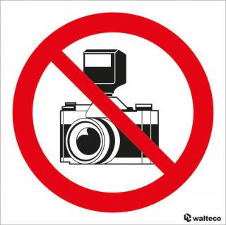 Zákaz fotografování - symbol 90x90mm, samolepka