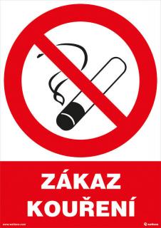 Zákaz kouření 210x297mm, formát A4, samolepicí