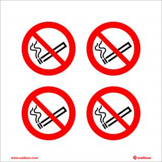 Zákaz kouření, průměr 50mm, formát 150x150mm, samolepka, 4 ks