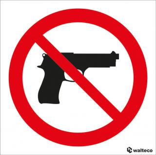 Zákaz vstupu se zbraní 90x90mm, samolepka
