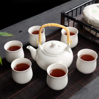 Japonský čajový set – Bílá keramika (bílá barva)
