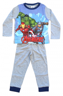 Chlapecké bavlněné pyžamo Avengers 128 / 7–8 roků, Šedá