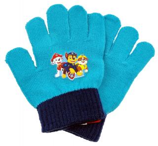Chlapecké prstové rukavice  Tlapková Patrola  - tyrkysová - 12x16 cm