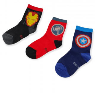 Chlapecké vysoké ponožky Avengers - 3 ks 19–22
