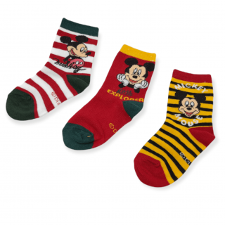 Chlapecké vysoké ponožky Explorer Mickey Mouse - 3 ks 19–22