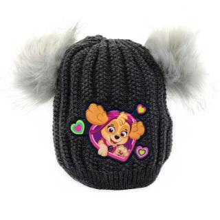 Dívčí čepice se dvěma bambulkami Paw Patrol 52 cm
