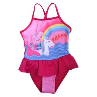 Dívčí jednodílné plavky  Prasátko Peppa  - tmavě růžová 110–116 / 5–6 roků