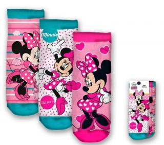 Dívčí kotníkové ponožky Dancing Minnie Mouse - 3ks 19–22