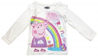 Dívčí tričko s dlouhým rukávem Rainbow Prasátko Peppa 104 / 3–4 roky, Bílá