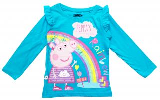 Dívčí tričko s dlouhým rukávem Rainbow Prasátko Peppa 92 / 1–2 roky, Modrá