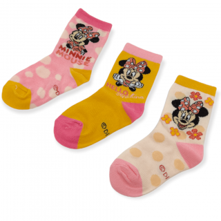 Dívčí vysoké ponožky Sunshine Minnie Mouse - 3 ks 19–22
