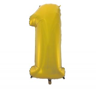 Fóliový balón číslo 1 - zlatá matná - 92 cm