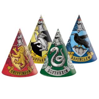 Papírové kloboučky Hogwarts Houses - 6 ks