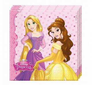 Papírové ubrousky Rapunzel a Bella Disney Princess - 20 ks