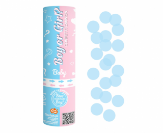 Vystreľovací konfety Boy or Girl - 15 cm Modrá