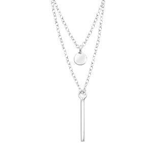 Dvojitý stříbrný náhrdelník s přívěsky  Ag 925/1000