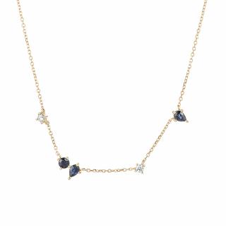Pozlacený náhrdelník Anie se Zirkony Blue  Ag 925/1000