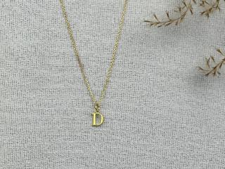 Pozlacený náhrdelník s písmenem  Ag 925/1000 A, Satellite (s kuličkami ), 40 cm