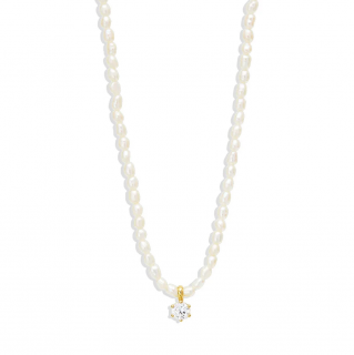 Pozlacený perličkový náhrdelník MIRACLE Stone  Ag 925/1000