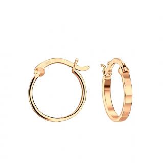 Rose Gold náušnice Miara 12 mm  Ag 925/1000