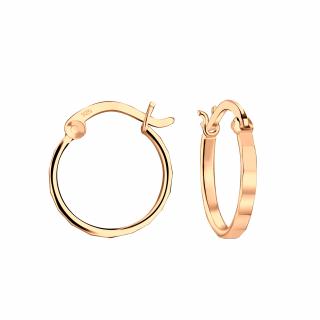 Rose Gold náušnice Miara 14 mm  Ag 925/1000