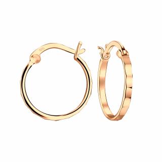 Rose Gold náušnice Miara 16 mm  Ag 925/1000