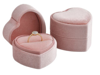 Růžová dárková krabička SRDCE na prsten