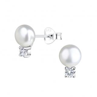 Stříbrné náušnice PEARL se Zirkonem  Ag 925/1000