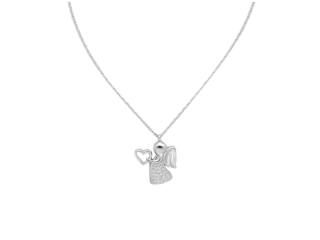 Stříbrný náhrdelník Anděl & Srdce  Ag 925/1000 40-43,5cm