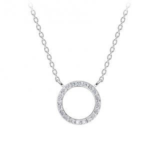 Stříbrný náhrdelník Circle se Zirkony  Ag 925/1000