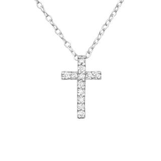 Stříbrný náhrdelník Křížek se Zirkony  Ag 925/1000