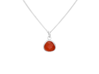Stříbrný náhrdelník LULU Oranžový Achát  Ag 925/1000