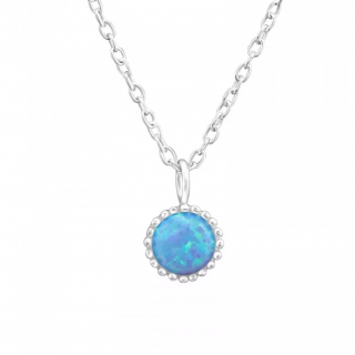 Stříbrný náhrdelník s Opálem Azure  Ag 925/1000