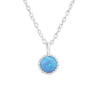 Stříbrný náhrdelník s Opálem Pacific Blue  Ag 925/1000