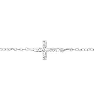 Stříbrný náramek křížek s Krystaly  Ag 925/1000