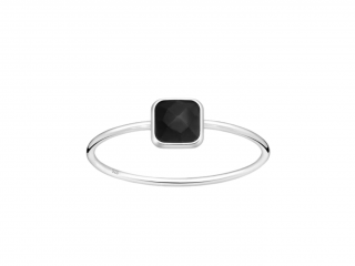 Stříbrný prsten BESSIE Černý Spinel  Ag 925/1000 5/49