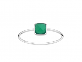 Stříbrný prsten BESSIE Zelený Onyx  Ag 925/1000 5/49
