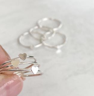 Stříbrný prsten Heart  Ag 925/1000 8/57-58