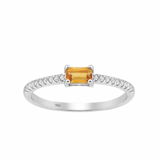 Stříbrný prsten La Precia OLIVIA Citrín  Ag 925/1000 9/60