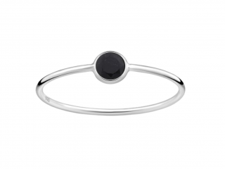 Stříbrný prsten LARI Černý Spinel  Ag 925/1000 6/52