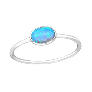 Stříbrný prsten Oval Azure  Ag 925/1000 6/52