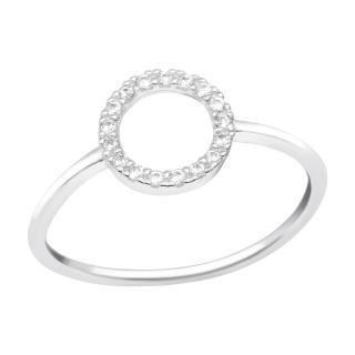 Stříbrný prstýnek Circle se Zirkony  Ag 925/1000 8/57-58