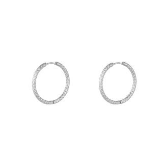 Vzorované náušnice kruhy Silver 22 mm